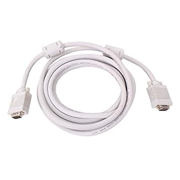 TERABYTE Male to Male VGA Cable 5 Meter, Support PC/Monitor/LCD/LED, Plasma, Projector, TFT. VGA to VGA Converter Adapter Cable(White)