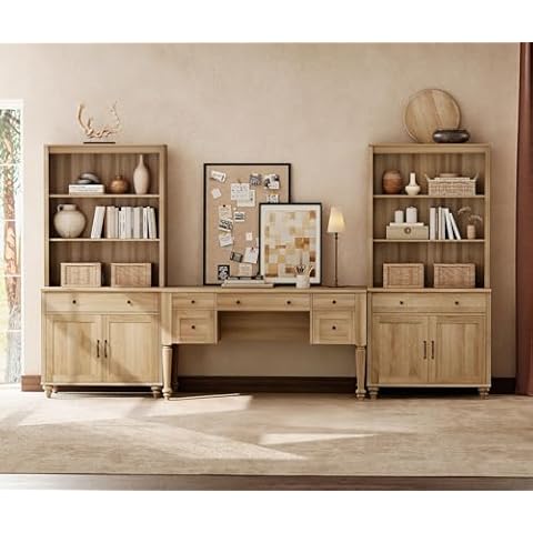 WAMPAT Oak Executive Desk and Bookcase Set Cover