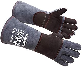 RAPICCA Animal Handling Gloves Bite Proof Kevlar Reinforced Leather Padding Dog,Cat Scratch,Bird Handling