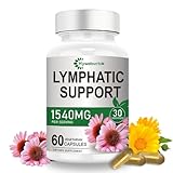 1540mg Lymphatic Drainage Supplements, Lymph System Support Supplement for Women Men with Dandelion | Cleavers | Burdock | Echinacea | Rutin,Reduce Swelling ,Lymphatic Cleanse & Detox, 60 Capsules