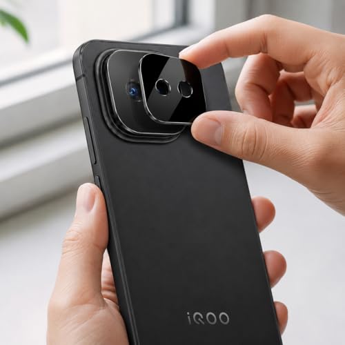 Image of ArmourPro Camera Lens Protector Tempered Glass Compatible For iQOO 15R (6.59 Inches) With Edge To Edge Coverage | Black Lens, Pack of 1