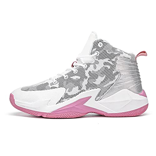 Cjsporx Men Women Basketball Shoes Breathable Non Slip Outdoor Fashion Sneakers White-2 Size 9 #TOP1