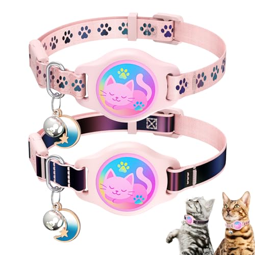 Airtag Cat Collar Breakaway, 2 Pack Cat Collar with Apple Airtag Holder by typecase - Used condition - US$18.42