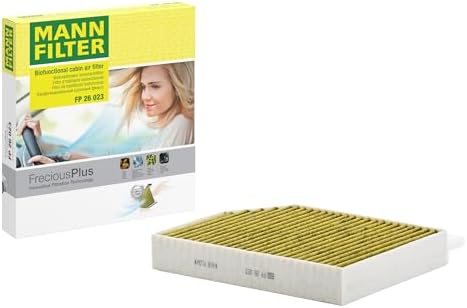 MANN-FILTER, FP 26 023 Innenraumfilter, Premium-biofunktional | Für PKW, Staub- und Pollenfiltration, Reduzierung von Gerüchen und Gasen, Echte OE-Technologie