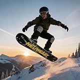 NEUWEABY Snowboard All Mountain da uomo Hybrid Rocker Freeride Wide Board Freestyle Training Fate Board per principianti e snowboarder di livello intermedio - Stampa bosco verde 150 cm