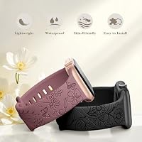 AMSKY 3 Stück Floral Gravierte Band Kompatibel mit Apple Watch Armband – Ansicht 3