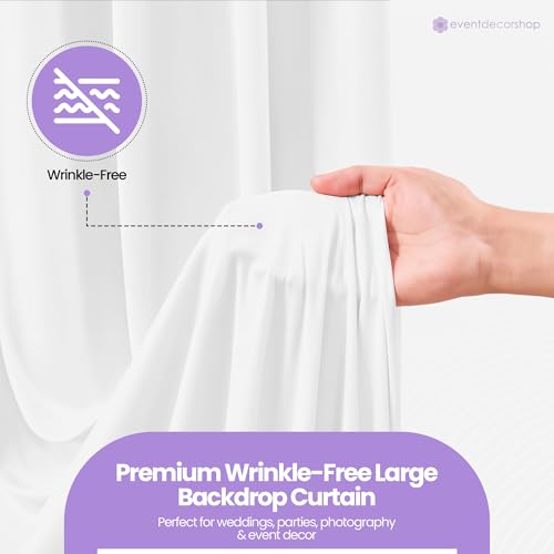 Rideau de fond infroissable en polyester extensible blanc 3x6 m