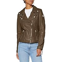 Freaky Nation Biker Princess Chaqueta de Cuero, Verde (Uniform), S para Mujer