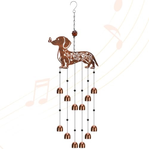 Xialvyu Metall Dackel Windspiel, Dachshund Windspiel Garten, Gartendeko für Draußen, Hof, Terrasse und Verandas, für Frauen Männer Gedenkgeschenk Xialvyu Metall Dackel Windspiel, Dachshund Windspiel Garten, Gartendeko für Draußen, Hof, Terrasse und Verandas, für Frauen Männer Gedenkgeschenk