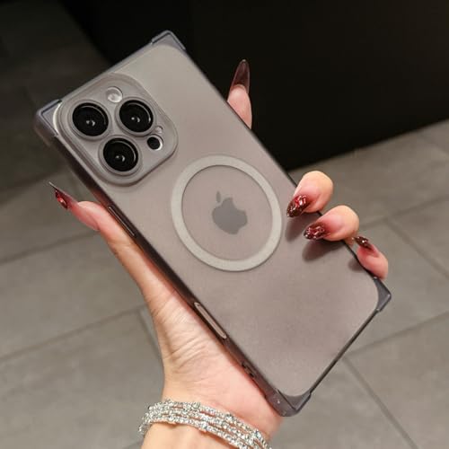 Coque de protection magnétique antichoc charge sans fil iPhone 16 gris