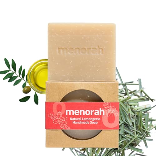 menorah skincare- Natural Bar Soap, Lemongrass Handmade Soap,100% Natural Essential Oils, Cleaning, Nourishing, Moisturizing, Luxurious body, bath and hand soap, for men and women