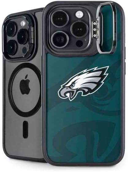 Skinit Kickstand Phone Case Compatible with iPhone 16 Pro - Officially Licensed NFL Philadelphia Eagles Black & White Design