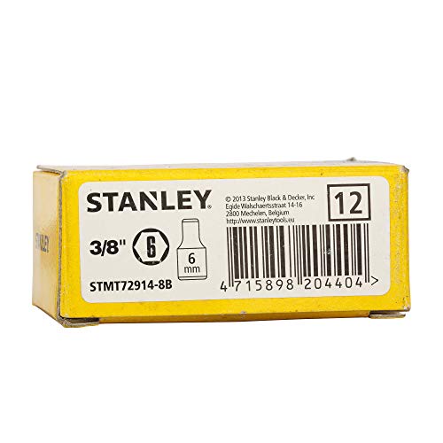 Image of STANLEY STMT72914-8B 3 /8-inch 6mm Chrome Vanadium Steel 6 Point Standard Socket (Silver)