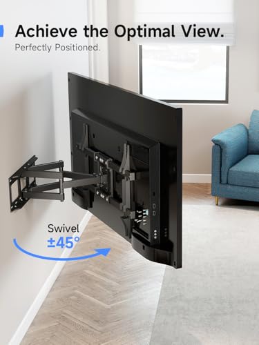 Image of Suptek Full Motion TV Bracket for 32-84 inch TVs | 75 /70 /65 /55 /50 /48 /43 /42 /40 Inch Swivel Wall Mount | Space Saving Tilt Design | Fits Wood Studs & VESA 600x400mm, Max Hold 60kg MA01A