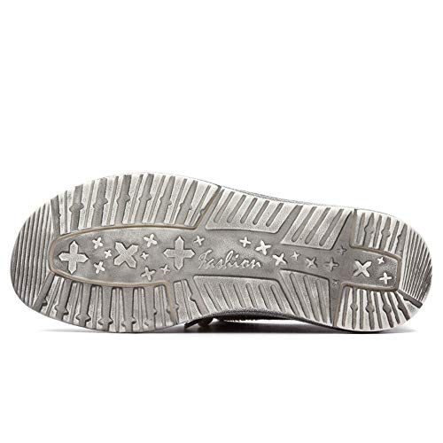 Driving Loafer for Men Boat Moccasins Lace Up Style Canvas Material Simple Casual Round Toe(Black,10 M US)4