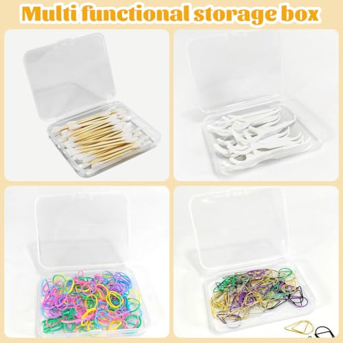 Reisen wattestäbchen behälter, 2-Pack Portable Small wattestäbchen box Transparenter Kunststoff Wattestäbchen Aufbewahrung wattestäbchen halter zur Aufbewahrung von Baumwollbällen Flosser Zahnstochern