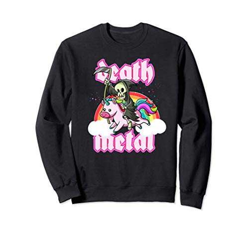 Blackcraft carino Grim Reaper Kawaii cavalca un unicorno Felpa