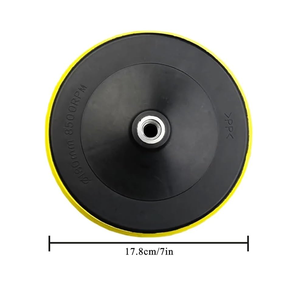 7 Inch(180mm) Hook and Loop Buffing Pad for Sanding Discs,Rotary Backing Pad Attachment Adapter and Soft Foam Layer