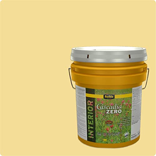 Rodda Paint CASCADIA ZERO Interior Semigloss Low VOC Paint & Primer in One, 5-Gallon, Lemon Zest