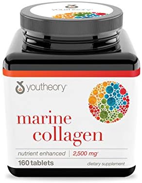 Youtheory Marine Collagen with 18 Amino Acids, 160 Count (1 Bottle)