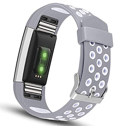 Neuvikter Pulseira esportiva de silicone ajustável de substituição de duas cores com orifício respir