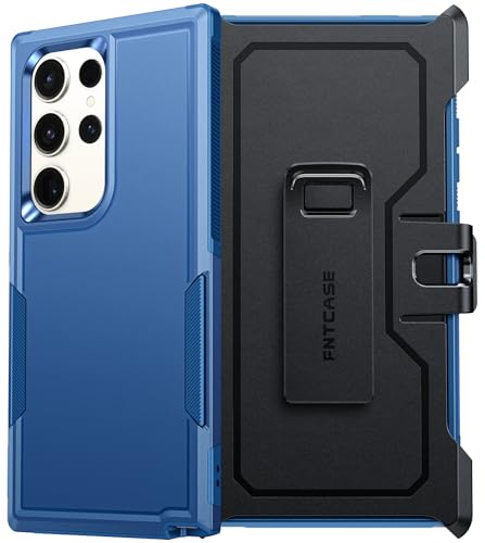 FNTCASE for Samsung Galaxy S23-Ultra Case: Dual Layer Cover with Belt-Clip