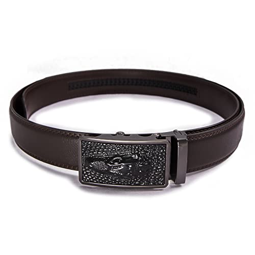 Image of BANGE Mens Genuine Leather Belt with Limited Edition Buckle (a House Of Brands Company design) (T131 BLA BRO)