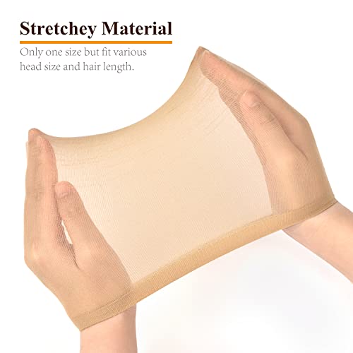 Wig Cap, Morgles 6Pcs Stretchy Nylon Wig Caps Stocking Wig Caps For Women, Light Brown #TOP3
