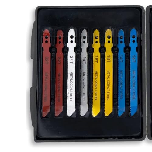 Kit com 14 Serras para Tico-Tico, 8 para Metal e 6 para Madeira, Aço Manganês