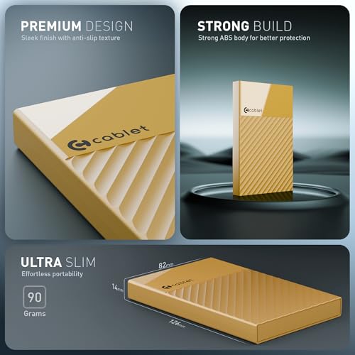 Image of Cablet 2.5 Inch SATA USB 3.0 HDD /SSD Portable External Enclosure for 7mm and 9.5mm, Tool-Free Design, Supports UASP Max 6TB (HD2577-U3-YL)