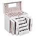 ANWBROAD Enorme scatola di gioielli organizer per gioielli 6 livelli 40 ganci supporto per display con serratura specchio scatola gioielli ragazze orecchini anelli collane bracciali JJB018W