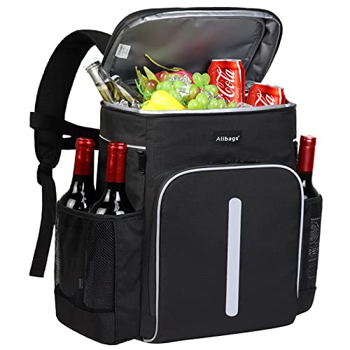 Alibags Cooler Backpack 33 Cans Insulated Waterproof & Leak Proof Lightweight Hiking Beach Lunch Travel Camping For Men And Women (Black) #TOP21
