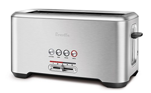 Image of Breville Countertop Compact Wave Soft-Close Microwave Oven, Silver, BMO650SIL and Breville Bit More 4-Slice Toaster, Brushed Stainless Steel, BTA730XL