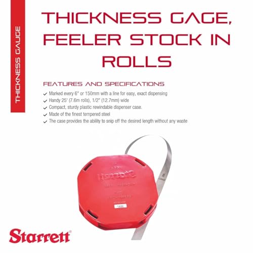Rollo de papel de espesores Starrett ls666-12 con carcasa protectora para ajustes perfectos 2