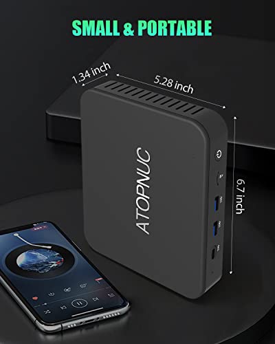Atopnuc Ubuntu Linux Mini Pc,Intel Celeron N4020 Linux Computer 4Gb Ram 128Gb Emmc,Fanless Micro Desktop Computer Suppport Hdmi&Vga,2.4/5G Wifi,Bt5.0,Gigabit Ethernet For Business, Home #TOP7