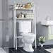 HOMECHO Bathroom Over Toilet Storage Shelf 2-Tier Toilet Tower Holder Space Save Freestanding Rack, White Finish