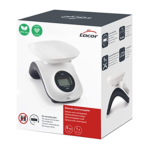 Báscula de cocina ECO de 5 kg Lacor 61719 libre de BPA con botón 7