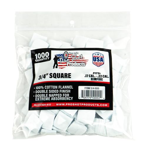 Gun Cleaning Patches - 1,000 Count - 3/4 Inch - Square