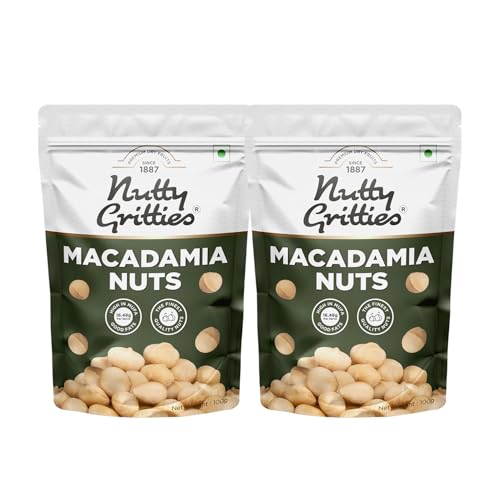 Image of Nutty Gritties Premium Raw Macadamia Nuts 100g | Resealable Pouch (Pack of 2)