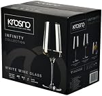 Krosno White and Sparkling Wine Glasses | 6 Pieces Set | Elegant | Crystal Glass | Lead-Free Glass | Perfect for Homes, Restaurants and Receptions | Can be Washed in a Dishwasher | White Wine Cocktail Glasses Set Wedding Gift Lead Free Glass Home Res