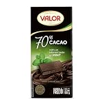 Valor Dark Chocolate Bar - 70% Dark Chocolate with Mint, Deliciously Smooth Dark Chocolate Bars made with Fine Cacao, Gluten Free, Crafted by Master Chocolatiers, 100g Bar