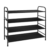 GIOTORENT 4-Tier Shoe Rack Storage Organizer Unit Fabric Shoe Shelf Space Saving for Entryway Door C
