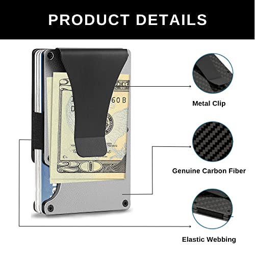 Carbon Fiber Minimalist Credit Card Holder & Money Clip Wallet For Men - Slim Rfid Wallet Easily Removable Money Clip For Men - Bifold Rfid Blocking Minimalist Slim Wallet (Vintage Flag) #TOP5