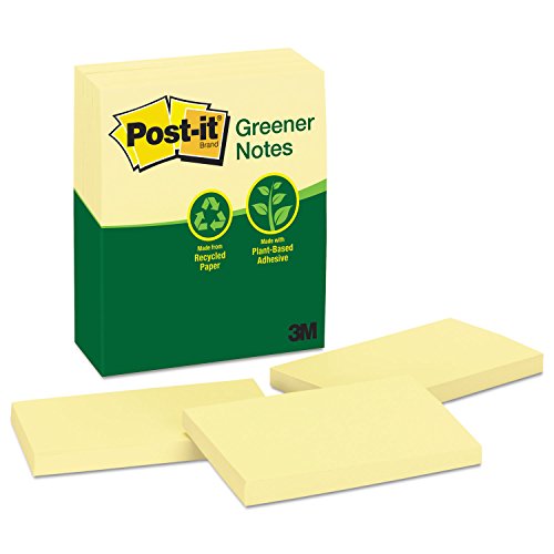 Mmm655rpyw recycl Notes bloc-notes adhésif jaune canari 76x127mm