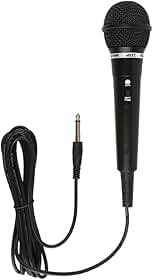 Microfone MXT M-1800B Plastico Preto com Fio 3 Metros OD 4 MM
