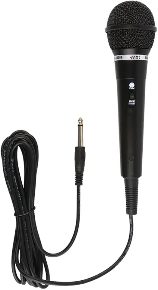 Microfone MXT M-1800B Plastico Preto com Fio 3 Metros OD 4 MM