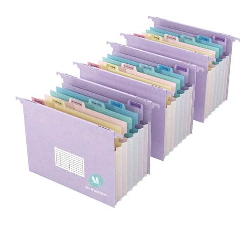 Dossiers extensibles suspendus pour organiser le bureau à la maison avec style pastel