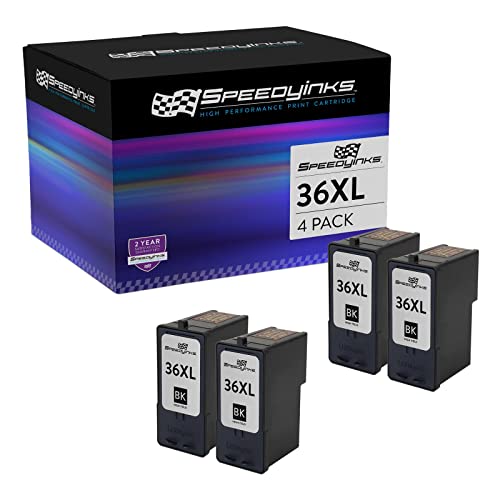 SPEEDYINKS Remanufactured Ink Cartridge Replacement for Lexmark 36XL High-Yield (Black, 4 Cartridge Pack) Compatible with Lexmark X3500 X3600 X3650 X4650 X5650 X6650 X6675 X5650es Z2420