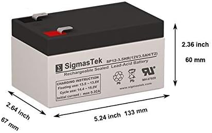 Miniatura 2 de SigmasTek Batería SP12-3.5HR, terminal F2 de 12 voltios y 3.5 amperios horas