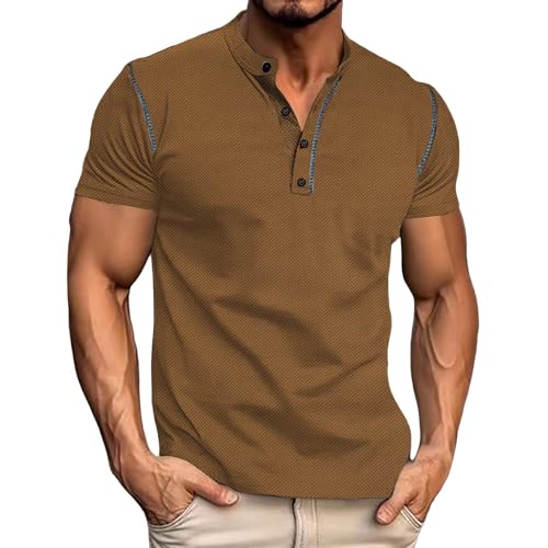 Bild: Herren Kurzarm Sommer Retro Colour Blocking Knopfleiste Ananas Karo T-Shirt Locker L�ssig Bequem Oberteile f�r 4,99 EUR  bei Amazon